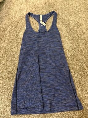 lululemon athletica Navy and Light Blue Striped Racerback Tank